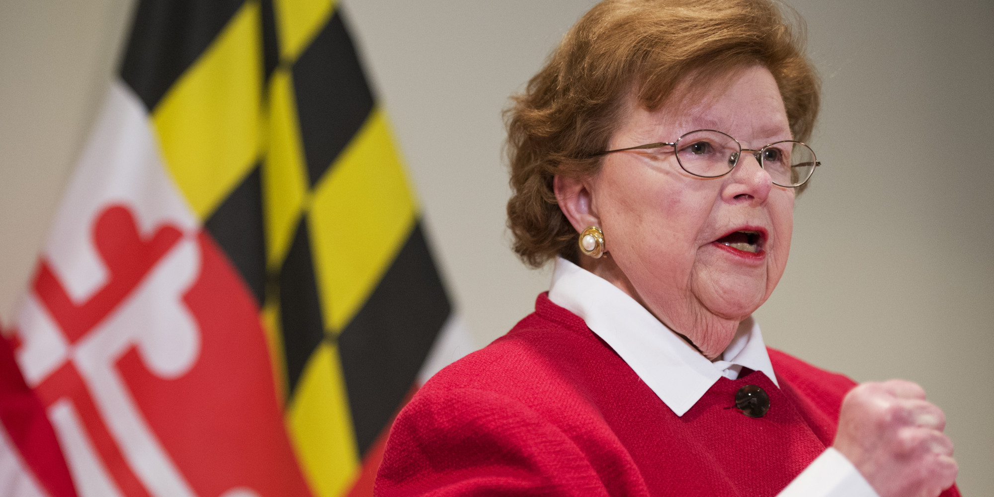 UNITED STATES - MARCH 2: Sen. Barbara Mikulski, D-Md., announces that she will not seek another term during a news conference at the Inn at Henderson's Wharf in Baltimore, Md., March 2, 2015. (Photo By Tom Williams/CQ Roll Call)